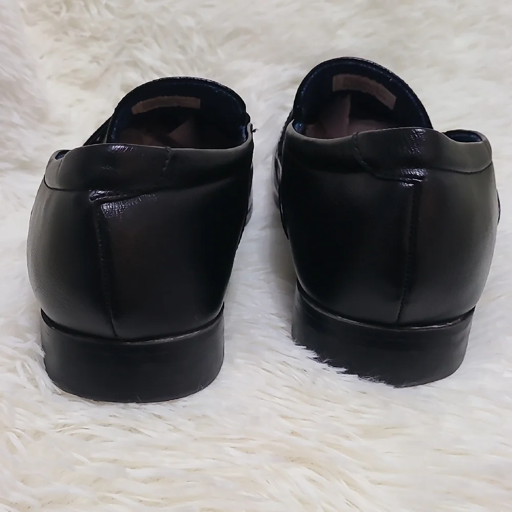 PERRY‎ ELLIS Men's Jackard Classic Black Slip On Loafers - Size 11